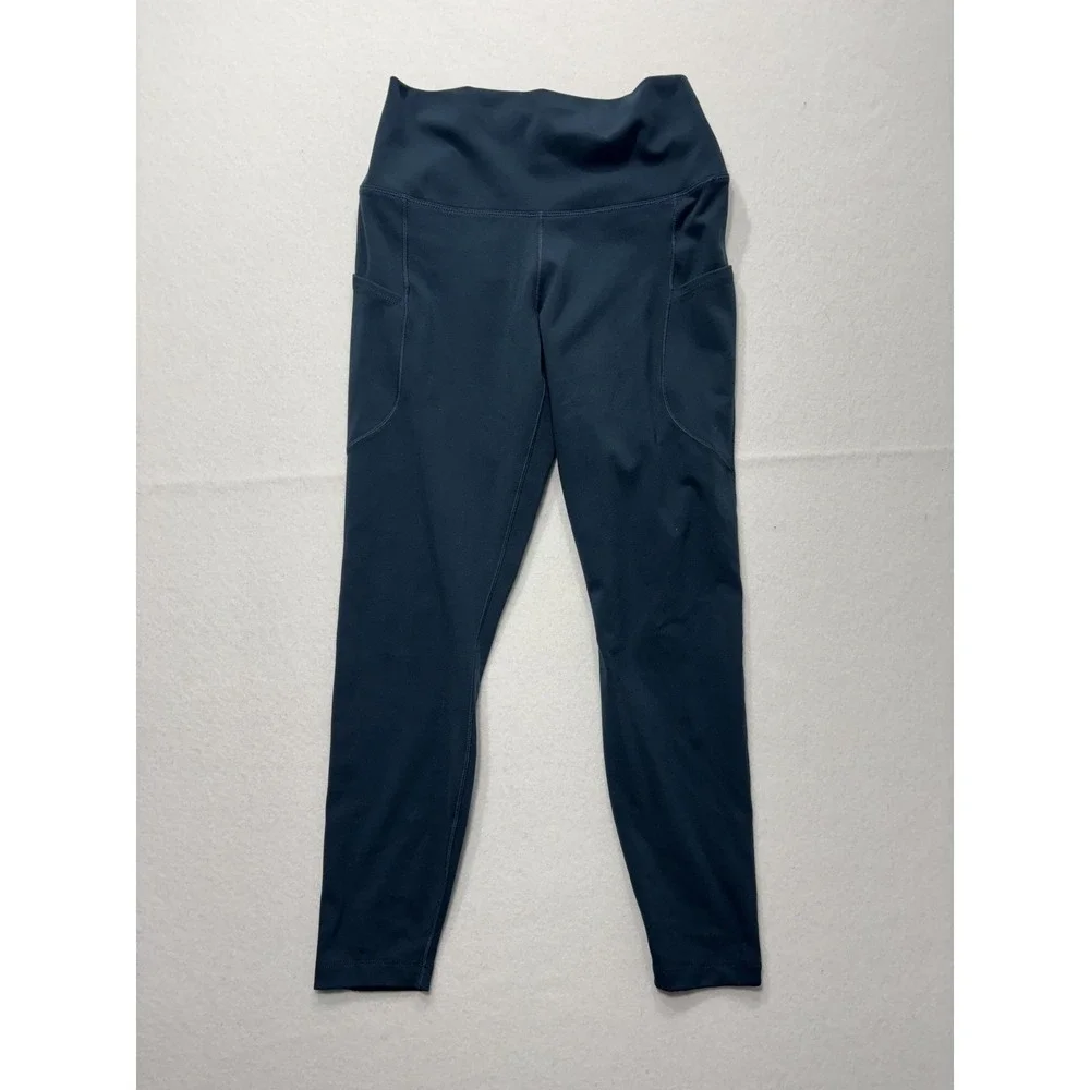 Nike One Leggings Womens Medium Blue Dri-FIT High Rise Pocket Ankle Athletic